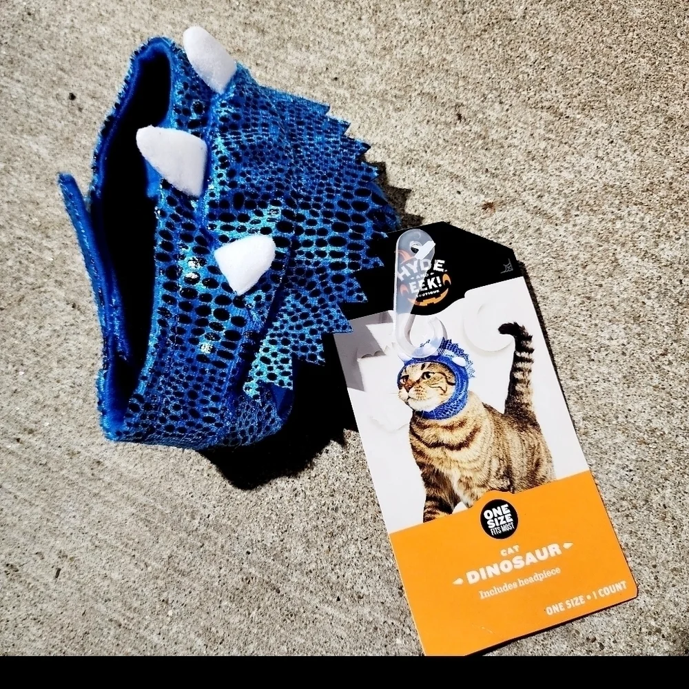 NWT Hyde and Eek! OSFM Cat Blue Dinosaur Halloween Costume Cosplay Triceratops